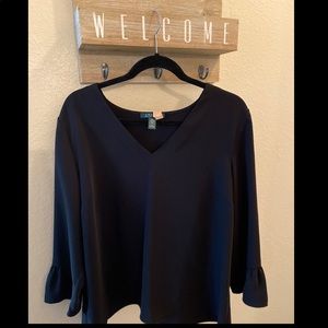 💼Black Long-sleeved Dress Top 💼